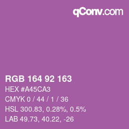 颜色代码: RGB 164 92 163 | qconv.com