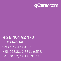 Color code: RGB 164 92 173 | qconv.com