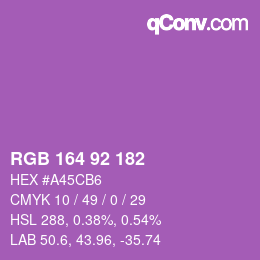 カラーコード: RGB 164 92 182 | qconv.com