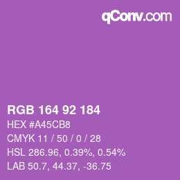颜色代码: RGB 164 92 184 | qconv.com