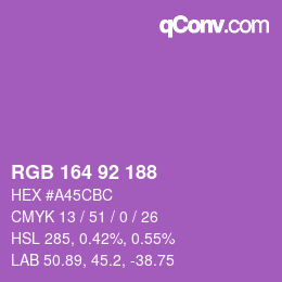 Color code: RGB 164 92 188 | qconv.com