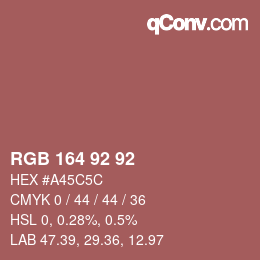 颜色代码: RGB 164 92 92 | qconv.com