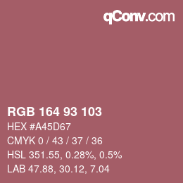 カラーコード: RGB 164 93 103 | qconv.com