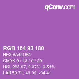 カラーコード: RGB 164 93 180 | qconv.com