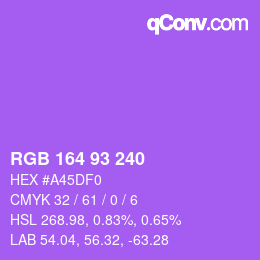 Color code: RGB 164 93 240 | qconv.com