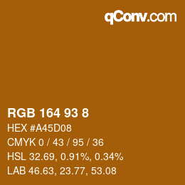 Color code: RGB 164 93 8 | qconv.com