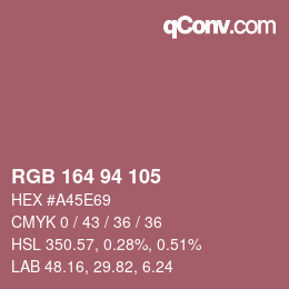 カラーコード: RGB 164 94 105 | qconv.com