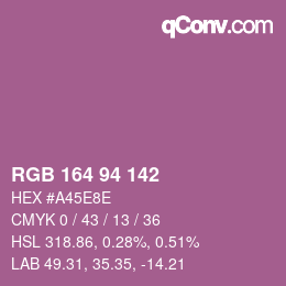 Color code: RGB 164 94 142 | qconv.com