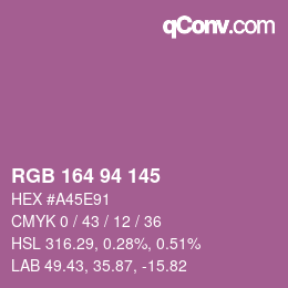Color code: RGB 164 94 145 | qconv.com