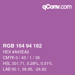 Color code: RGB 164 94 162 | qconv.com