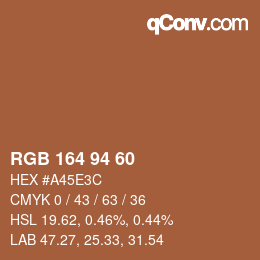 カラーコード: RGB 164 94 60 | qconv.com