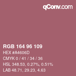 Color code: RGB 164 96 109 | qconv.com