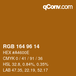 Color code: RGB 164 96 14 | qconv.com