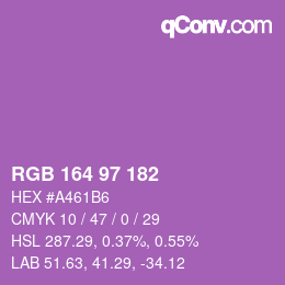 Color code: RGB 164 97 182 | qconv.com