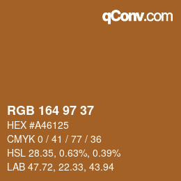 Código de color: RGB 164 97 37 | qconv.com