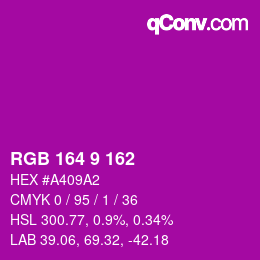 颜色代码: RGB 164 9 162 | qconv.com