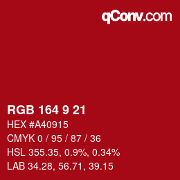 Color code: RGB 164 9 21 | qconv.com