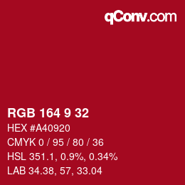 Color code: RGB 164 9 32 | qconv.com