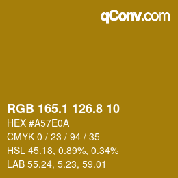 カラーコード: RGB 165.1 126.8 10 | qconv.com