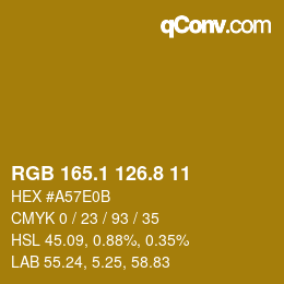 カラーコード: RGB 165.1 126.8 11 | qconv.com