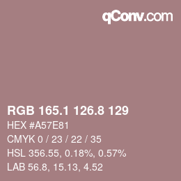 カラーコード: RGB 165.1 126.8 129 | qconv.com