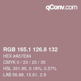 カラーコード: RGB 165.1 126.8 132 | qconv.com