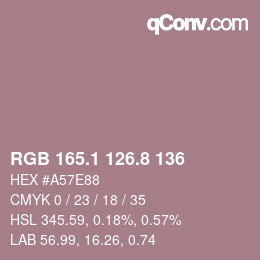 カラーコード: RGB 165.1 126.8 136 | qconv.com