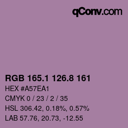 カラーコード: RGB 165.1 126.8 161 | qconv.com