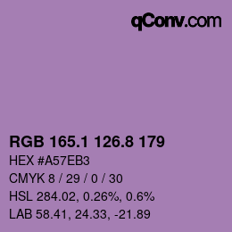 カラーコード: RGB 165.1 126.8 179 | qconv.com