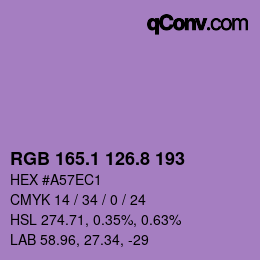 カラーコード: RGB 165.1 126.8 193 | qconv.com
