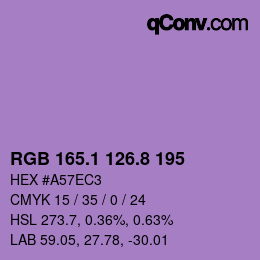 カラーコード: RGB 165.1 126.8 195 | qconv.com
