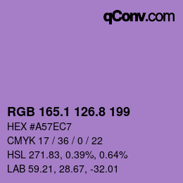 カラーコード: RGB 165.1 126.8 199 | qconv.com