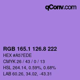 カラーコード: RGB 165.1 126.8 222 | qconv.com
