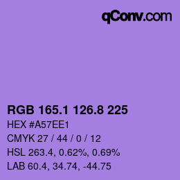 カラーコード: RGB 165.1 126.8 225 | qconv.com