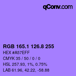 カラーコード: RGB 165.1 126.8 255 | qconv.com