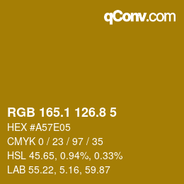 カラーコード: RGB 165.1 126.8 5 | qconv.com