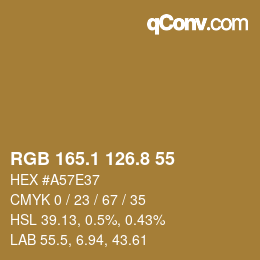 カラーコード: RGB 165.1 126.8 55 | qconv.com