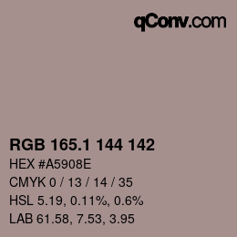 Color code: RGB 165.1 144 142 | qconv.com