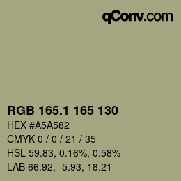 カラーコード: RGB 165.1 165 130 | qconv.com