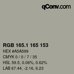 Color code: RGB 165.1 165 153 | qconv.com