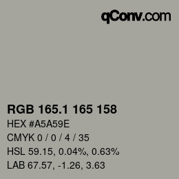 Color code: RGB 165.1 165 158 | qconv.com