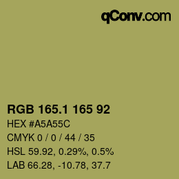 カラーコード: RGB 165.1 165 92 | qconv.com