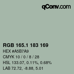 Color code: RGB 165.1 183 169 | qconv.com