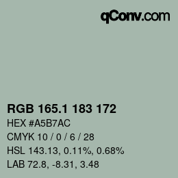 Farbcode: RGB 165.1 183 172 | qconv.com