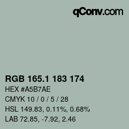 Farbcode: RGB 165.1 183 174 | qconv.com