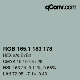 Farbcode: RGB 165.1 183 178 | qconv.com