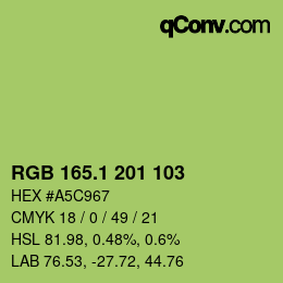 カラーコード: RGB 165.1 201 103 | qconv.com