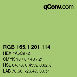 カラーコード: RGB 165.1 201 114 | qconv.com