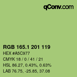 カラーコード: RGB 165.1 201 119 | qconv.com