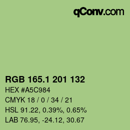 カラーコード: RGB 165.1 201 132 | qconv.com